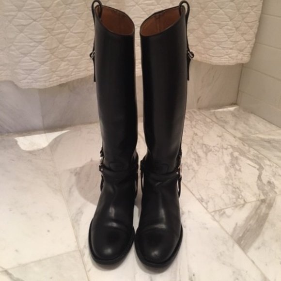 GUCCI Black Riding Boots Size 37 1/2 - Picture 4 of 7